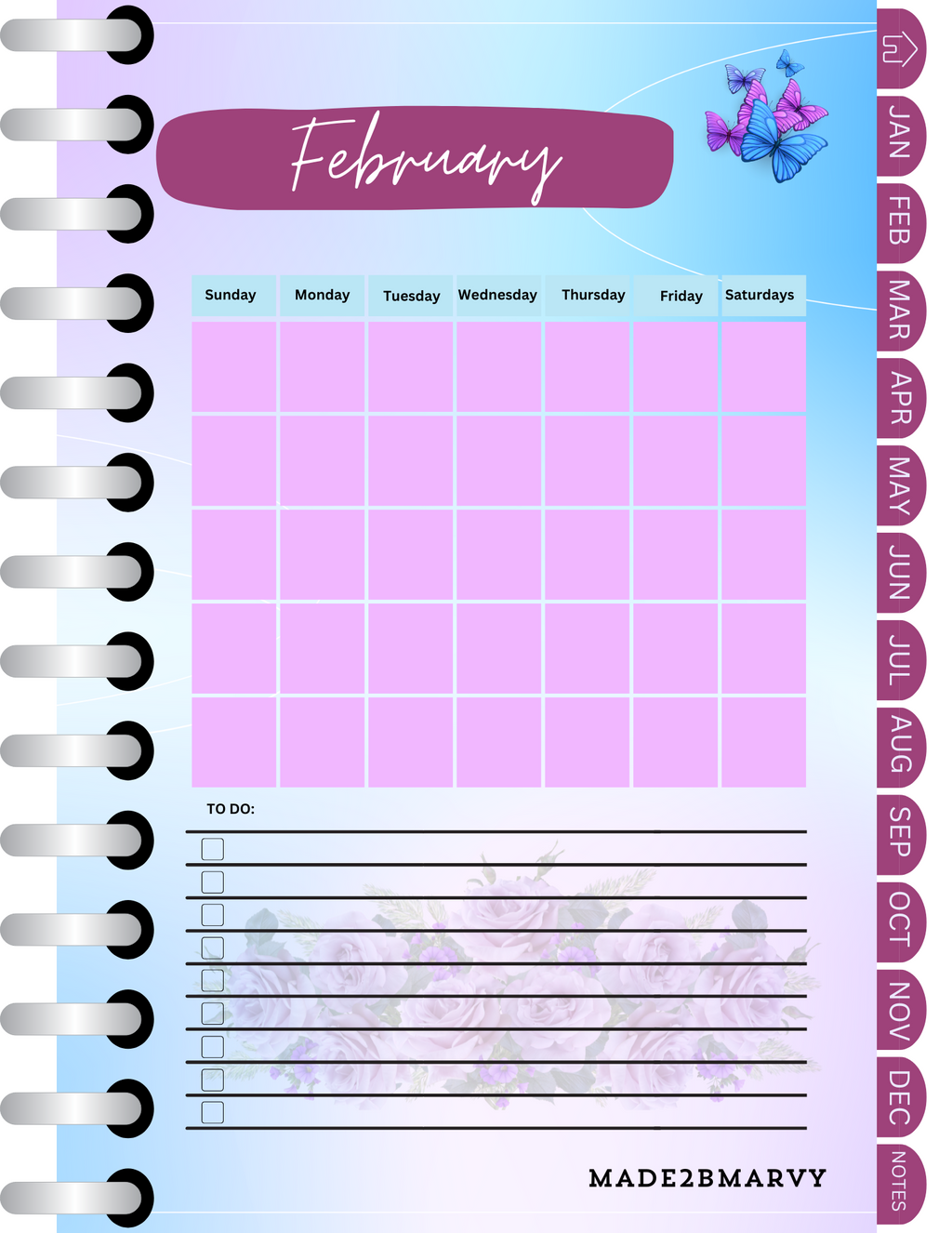 Digital Monthly Planner - Digital Product